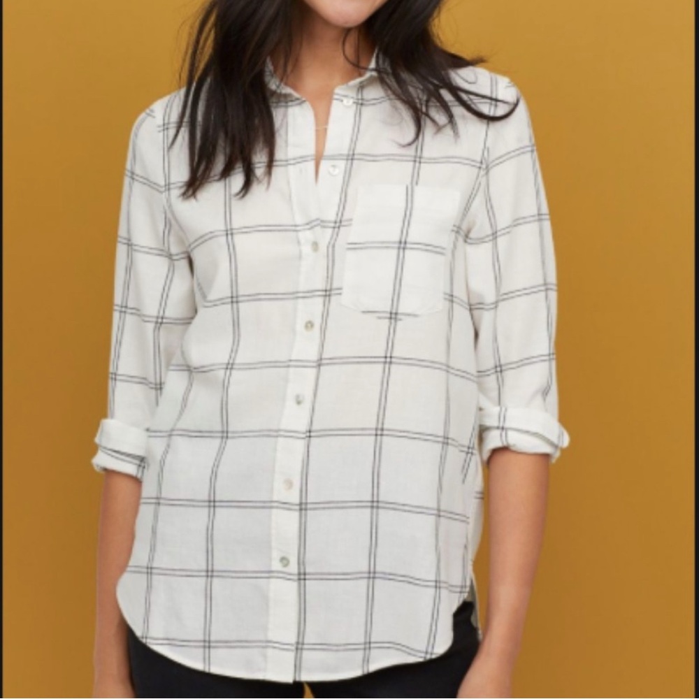 H&M Checked Long Sleeved Button Up